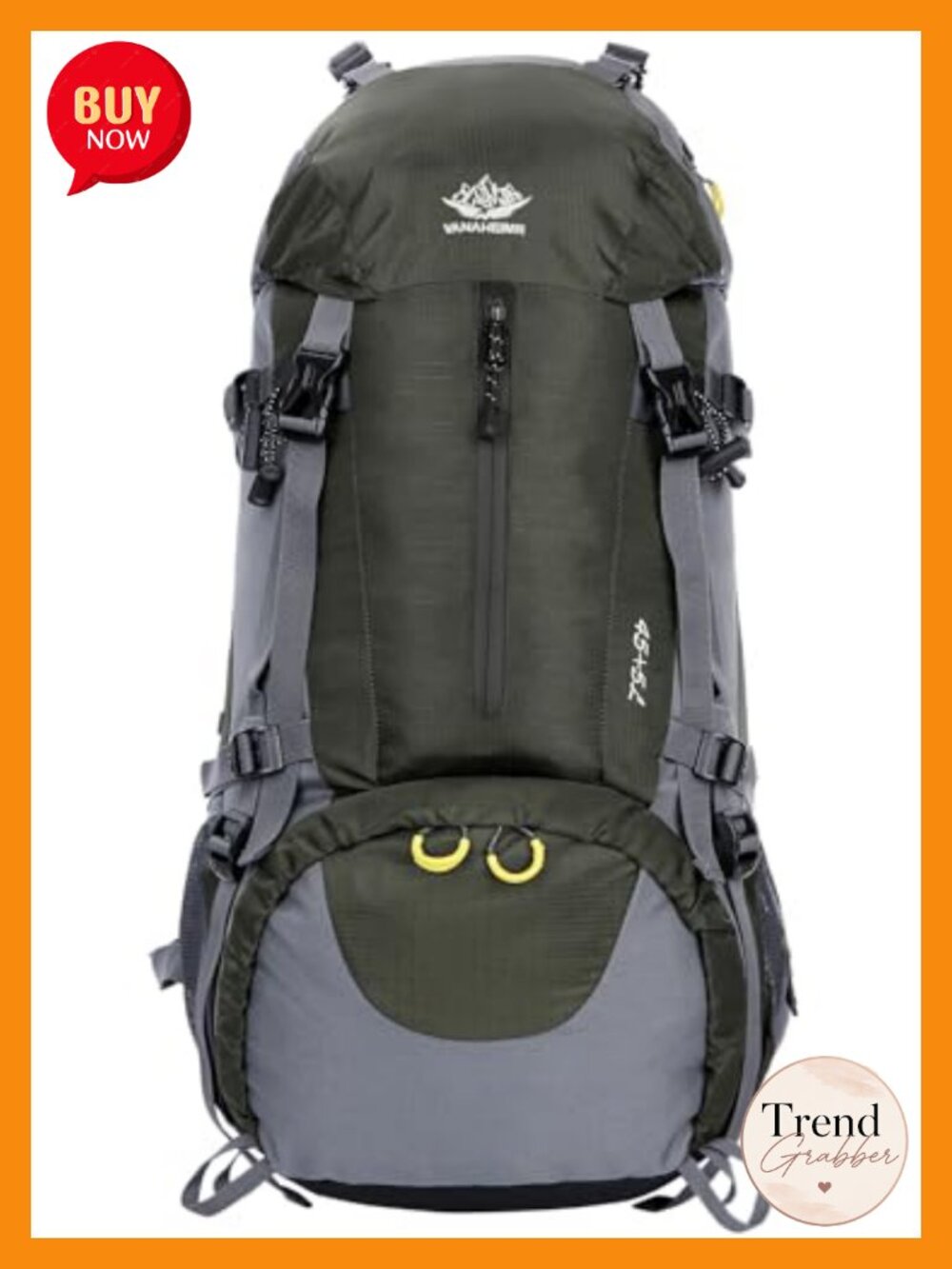 50L Waterproof Hiking Backpack with Rain Cover Daypack Camping Gear